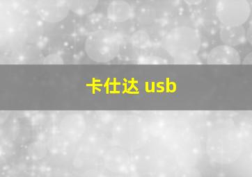 卡仕达 usb